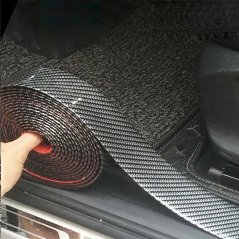 Carbon Fiber Sticker Car Door Sill Side Anti-stepping Bumper Mirror Anti Scratch Protection Tape Decor Protector Stickers Strip