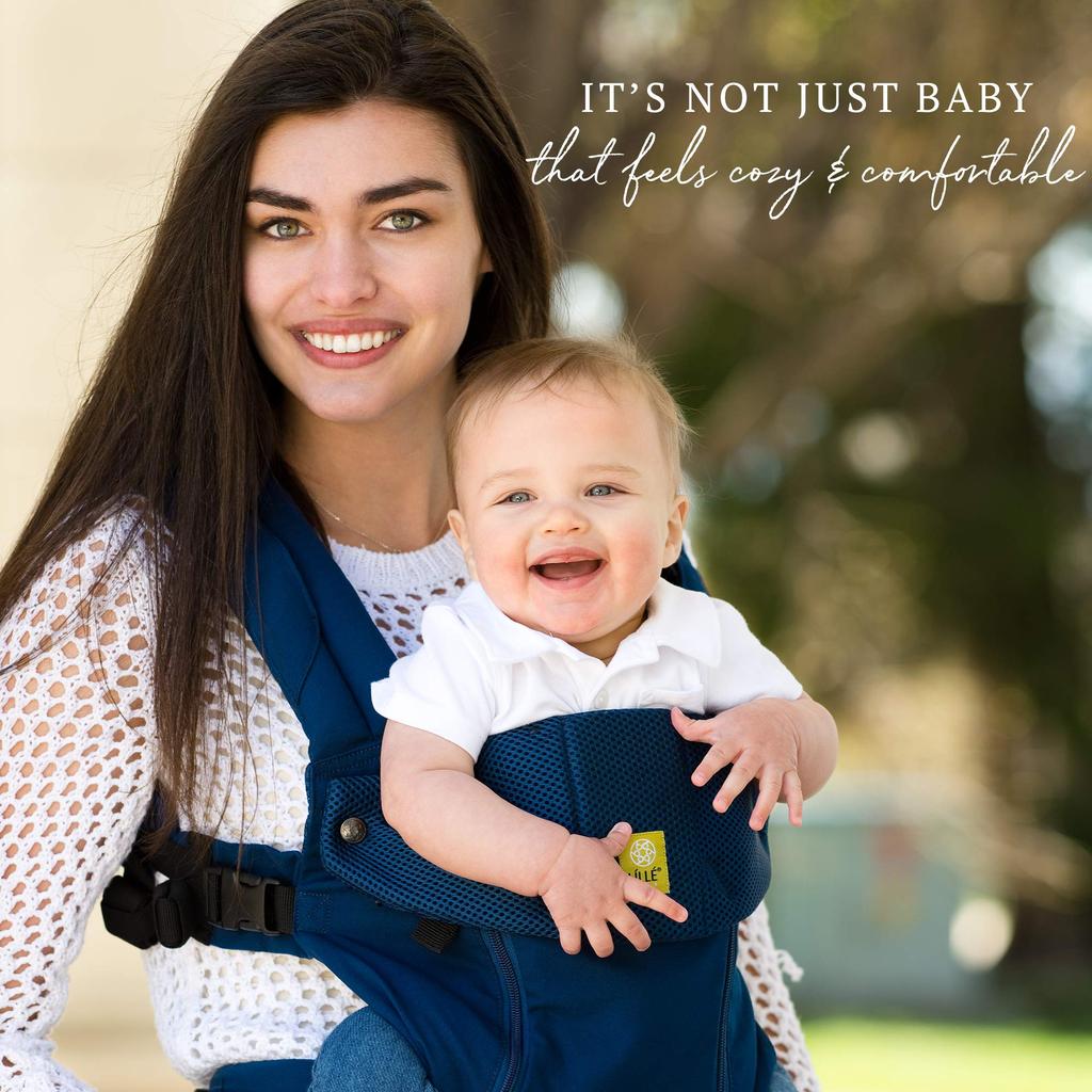 LÍLLÉbaby COMPLETE ALL SEASONS 6-in-1 6-Way Baby Carrier for Newborns and Toddlers, Ergonomic Multi-Position Baby Carrier - Navy