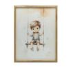 Boy On A Swing Boy On A Swing, 30X40 Cm, Wooden Frame Light Oak, Matte Paper 230 Gsm