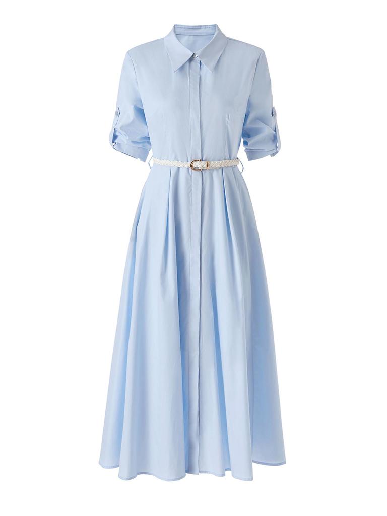 Elegantly Stylish Tencel Cotton Shirt Dress for a Fashionable Commute – Spring/Summer Collection