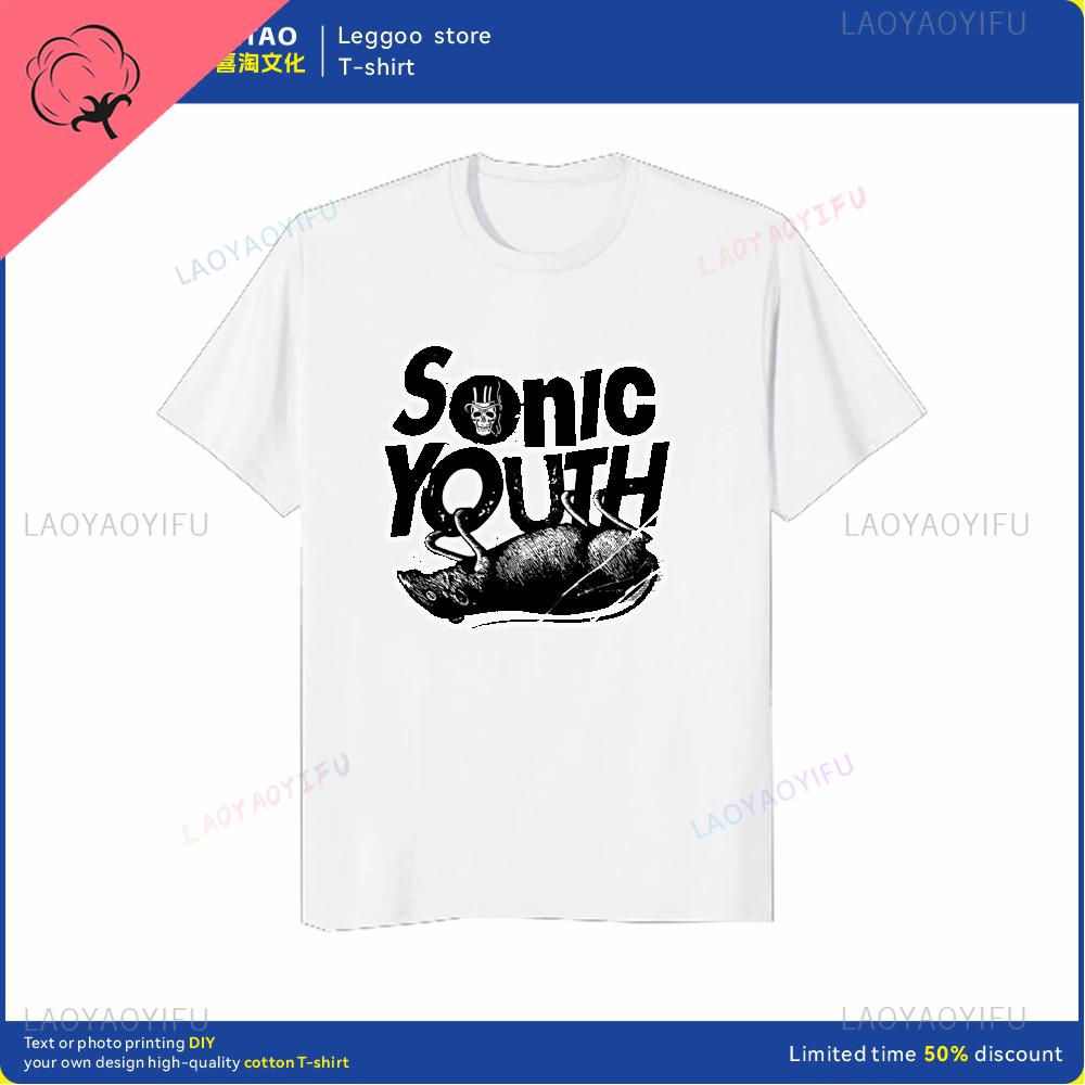The Unique Sonic Youth Retro Rock Tshirt Is a Fashionable and Trendy Streetwear for Casual Shortsleeved Cotton Men and Women