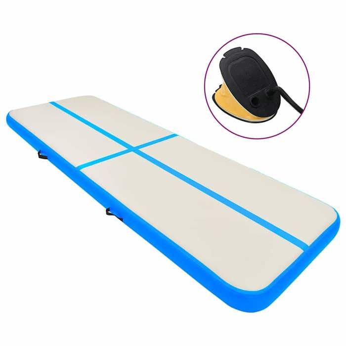 VidaXL Inflatable Gymnastics Mat with Pump 400x100x20cm PVC Blue