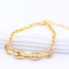Femme Micro Pave Rhinestones Copper Gold Plated Chunky Chain Bracelet Fashion Jewelry For Women Punk Birthday Party Gift