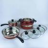 12-Piece Stainless Steel Cookware Set with Thickened Composite Bottom: Includes Frying Pan, Soup Pot, and Milk Pot.