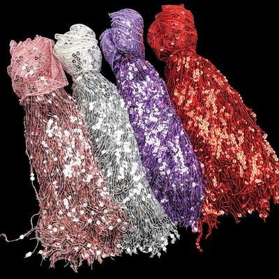 40cm Sequin Tassel Lace Stage Costume Trim, 5.9 Meters