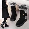 Autumn and winter new retro wind velvet thickened snow boots women's thick-soled fashion heightening non-slip Martin boots