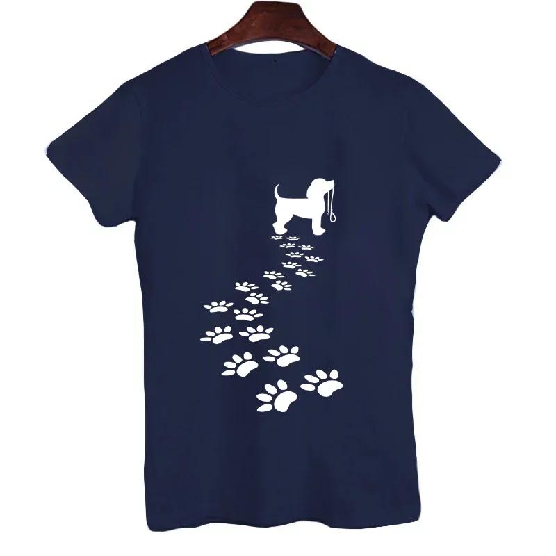 Letnie Koszulki Moda Wzór Łapy Psa Koszulka Damska Męska Top Zabawna Koszulka Graficzna dla Miłośników Psów Femme Koszulka Harajuku Koszulka Hip Hop