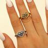 High-quality 2026 new Halloween love double skull mango open ring, couple girlfriend friendship ring