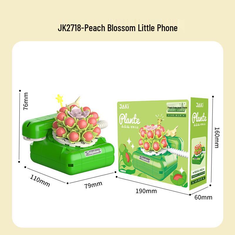 Jiaqi Retro TV Assembled Succulent Building Blocks Model JK2715