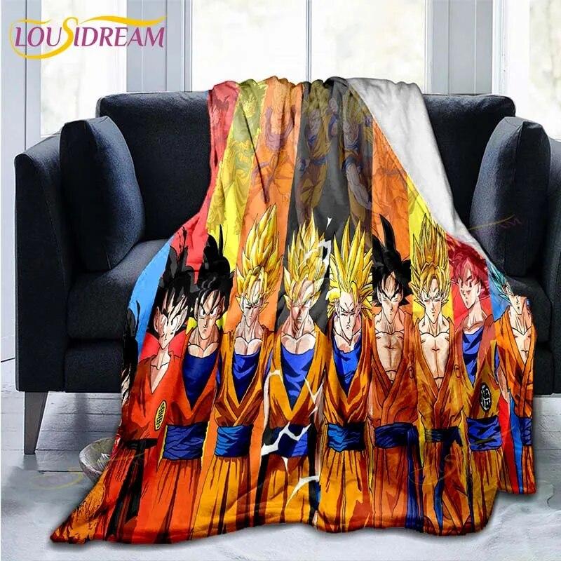Couverture en flanelle avec personnages de dessins animés japonais célèbres, couverture polaire pour enfants, canapé, voyage, Camping