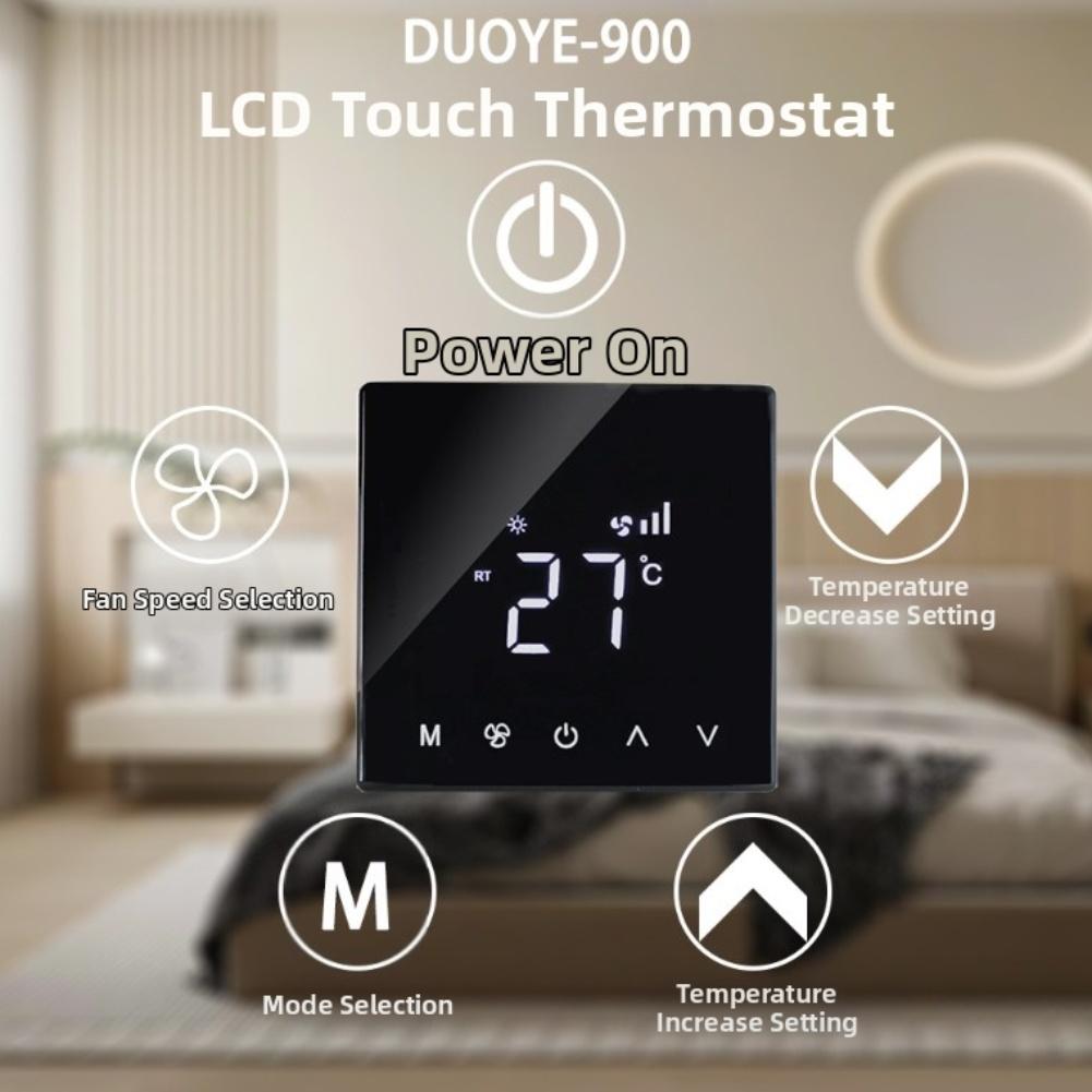 

Programmable Room Thermostat with Touchscreen for Central Heating Featuring Advanced Power Management and Sleek Curved Display China Mainland