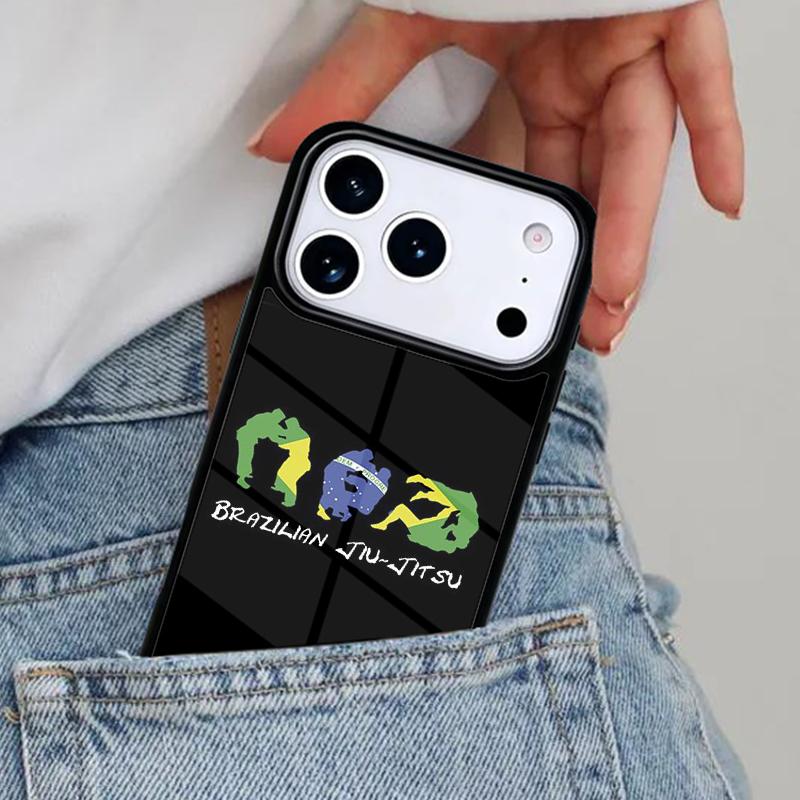 BJJ Brazilian Jiu Jitsu Art Phone Case for iPhone 16e 15 14 13 12 17 Pro Max Plus Air 17pro Cover Coque