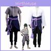 Traje Cosplay de Poliéster Uchiha Sasuke de Naruto Com Zíper Para Role Play Presente