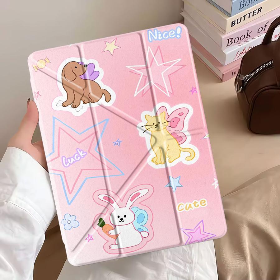 Holder Cover Tablet Case For iPad Air 4 5 M3 M2 1 2 M4 11inch Mini 6 7 Pro 11th 10th 9th 8th 7th 12.9inch Pro 2025 Animals With