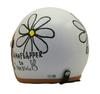 SunUp FLOWER Motorcycle Pearl Ladies Free SL-001 Jet-Style Helmet, White, Size (57-58cm) (Pearl White)