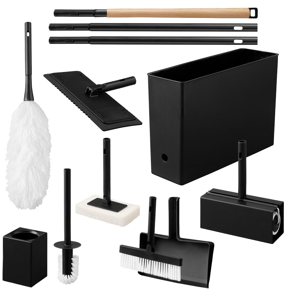 

Набор для уборки дома IRIS OHYAMA с кнопками для легкого включения и выключения и выдвижными ручками для предотвращения наклонов тела. Можно хранить вместе и повесить для тепла. чёрный