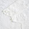 1 Panel White Lace Door Curtain, Sheer Room Divider Curtain, Retro Scalloped Floral Lace Curtain with Rod Pocket for Bedroom Balcony