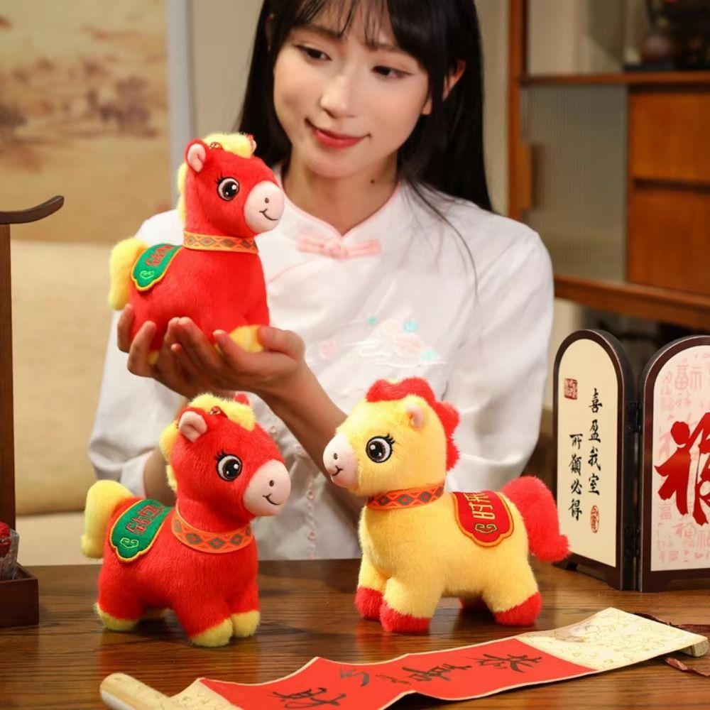 Chinese Style Lucky Pony Pendant PP Cotton Chinese Horse Plush Doll  Festive Decor