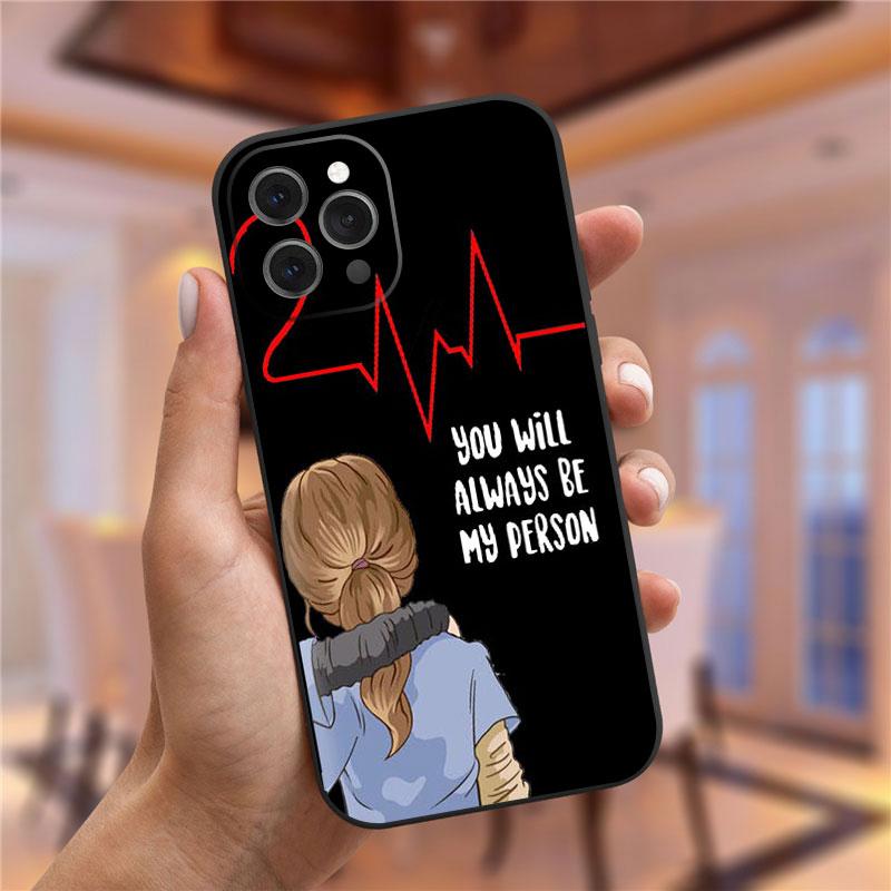 Greys Anatomy You Are My Person Black Soft Silicone Phone Case For iPhone 13 Mini 11 Pro 12 Pro Max 6S 7 8 Plus XS Max XR Cover