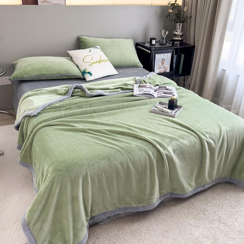 2025 New Milk Velvet Blanket Four Seasons Universal Solid Color Multi functional Double sided Velvet Office Napping Blankets