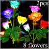 Solar Garden Lights - Outdoor Solar Lights, 7-Color Color Changing Rose Lights, Garden Decor, Enlarged Solar Panels, More Realistic Roses
