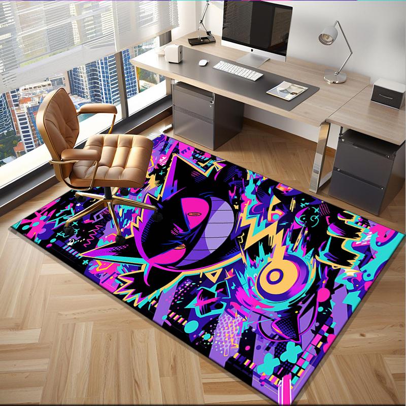 Gen-gar Neon Adventure Office Rug Chair Mat, Game Carpet, Suitable for Front Door, Bedroom, Living Room, Desk, Holiday Gift