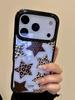 Trendy Leopard Print Five-Pointer Stars Clear Acrylic Phone Cover Case For iPhone 17 Pro Max 16 15 14 13