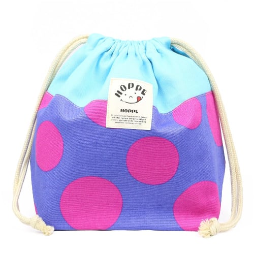 

HOPPE Medium Drawstring Bag, Purple Dot, Lunch Bag, School Lunch Bag, Lunch Bag, School Lunch Bag, Elementary School Kids, Boys and Girls, Made in Jap