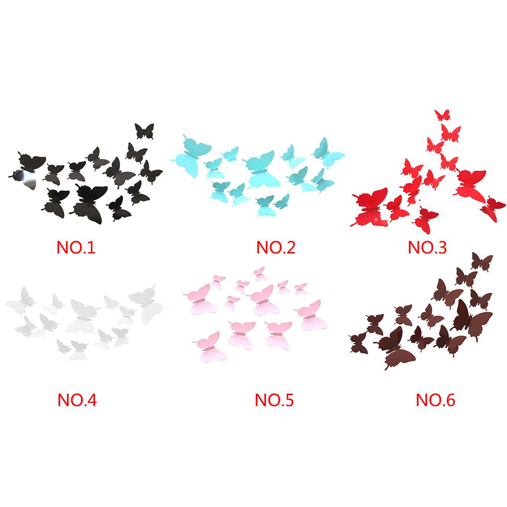 12pcs 3D Stereo ulation Scalewing Bedroom Sticker PVC Decorative Wall Decal Removable Home Decoration
