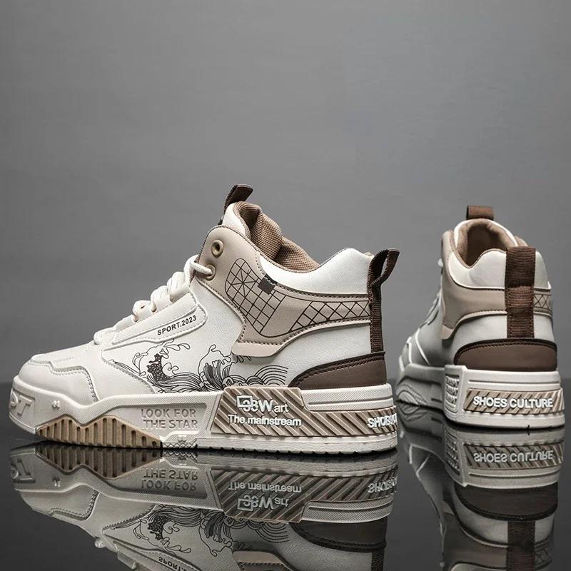 2026Printing Original Shoes for Men Skateboard Non-slip Men's High Top Sneaker Soft Comfortable Casual Sport Shoes Man
