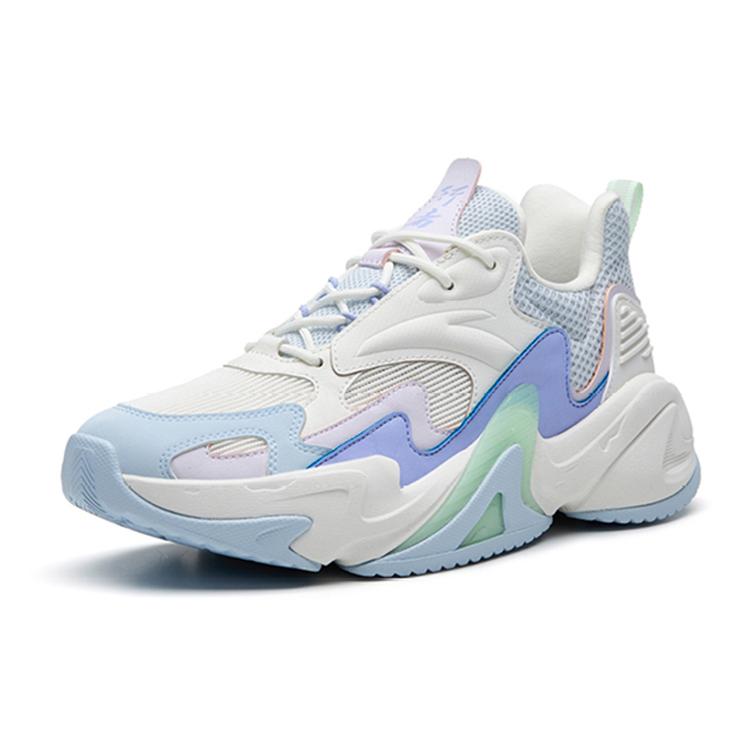 New Anta Walker 3.0 Cushioning Anti Slip And Wear Resistant Low Top Casual Shoes Women's White Blue Gray 122238881-5