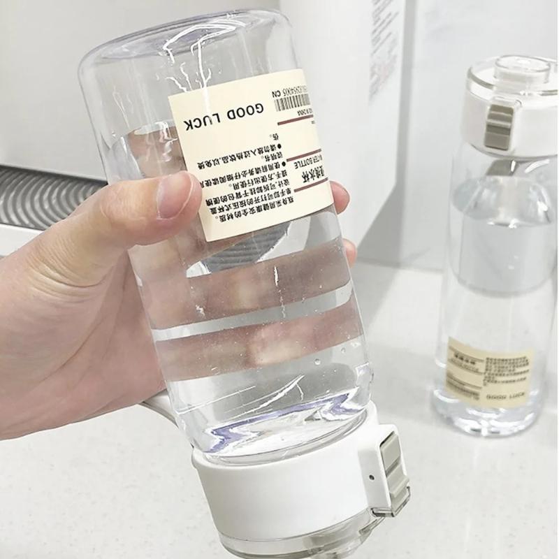 Tragbare Transparente Kawaii Wasserflasche Sport Wasserbecher Kunststoff Handlicher Becher Outdoor Reise Büro Wesentlicher Wasserflaschenbecher Große Kapazität Handbecher