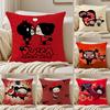 Kawaii P-Pucca Anime Cushion Cover Silky Short Plush Double-Sided Printed Pillow Case for Sofa All Seasons Home Decor Gift