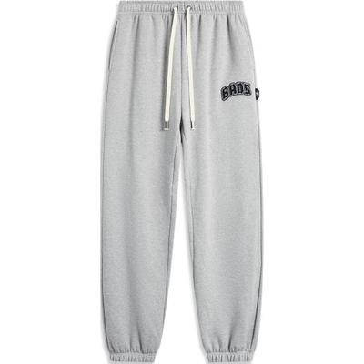 Li Ning Badfive Comfortable Versatile Cuffed Loose Warm Fleece Casual Pants Men Pants Gray AKLU519-4