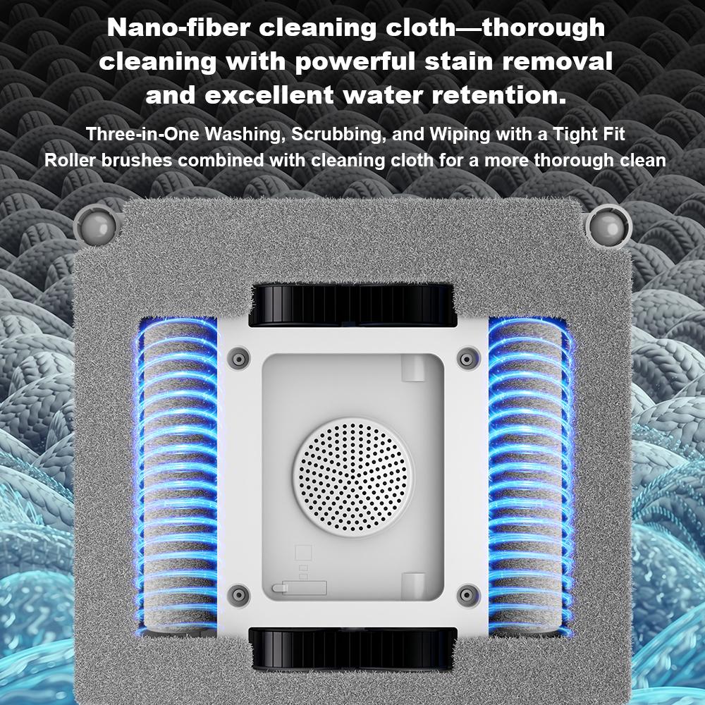 2025 NEW Robot Window cleaner Liectroux S9,Updated Laser, 2 roller brushes,6-way water pump spray,9KPa,app control,voice prompts