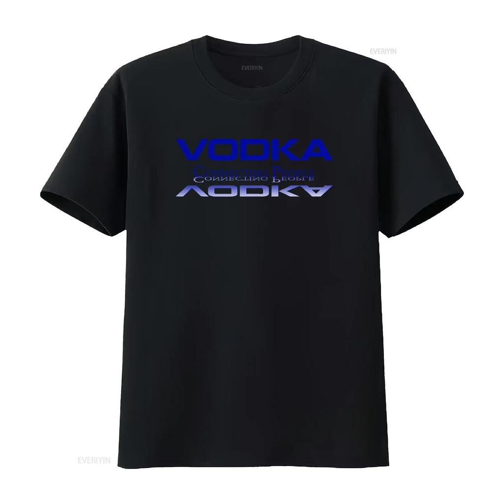 Wodka Verbindet Menschen Print Trendiges Weißes T-Shirt 040 W vintage Gewaschen Leicht Lässig Atmungsaktiv Bequem Grafik