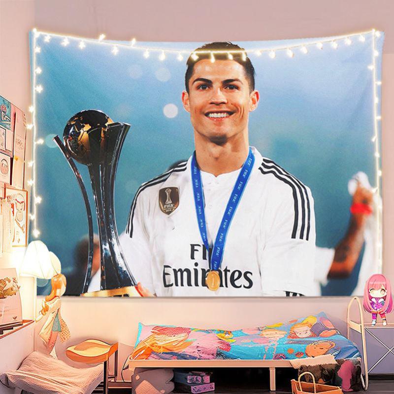 Cristiano Ronaldo Background Cloth Football Star Background Hanging Cloth Multiple Sizes Dormitory Wall Decoration Wall Tapestry