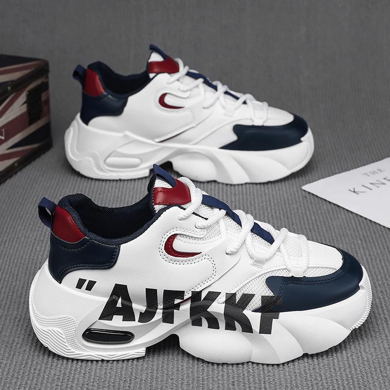 

Нове модне чоловіче зручне спортивне взуття Four Seasons Студенти Хлопчики Чоловічі Трендові М’яка підошва, дихаюча повсякденна спортивна кросівки для бігу 44 білий/синій