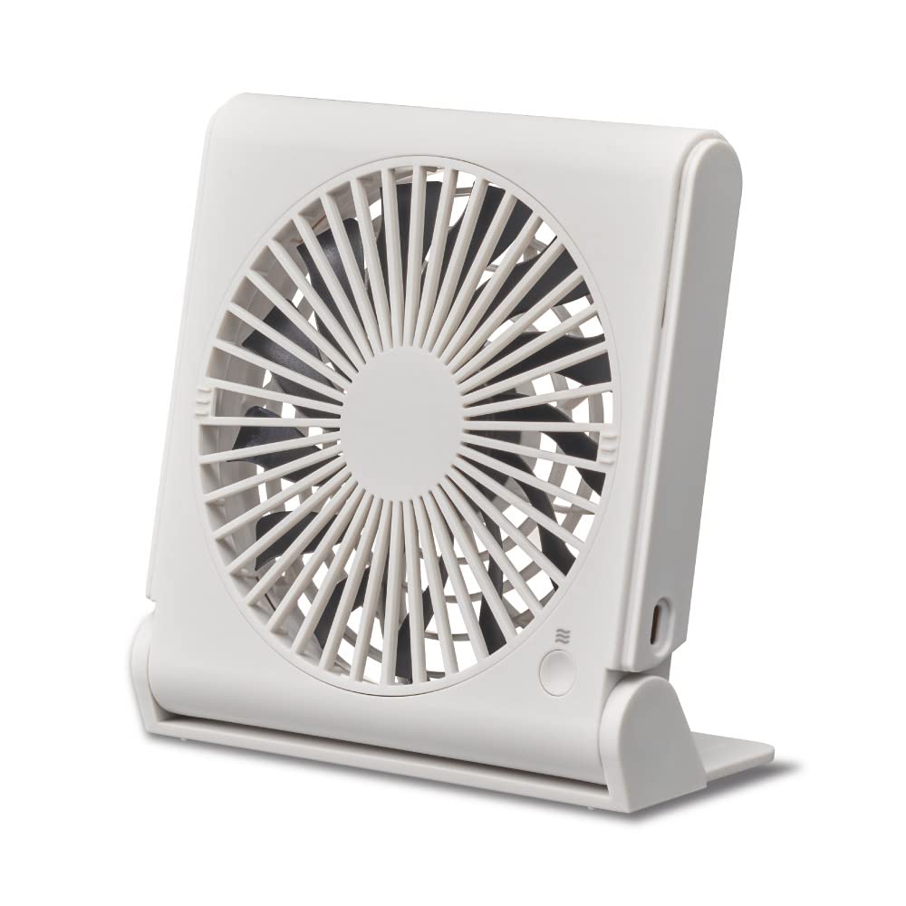 Doshisha Slim Compact Tabletop Fan Easy to 3 Power Sources 3 Speed Airflow Quiet 3cm Lite, Clean, (AC, USB, Mobile), Settings, Up/Down Adjustment,