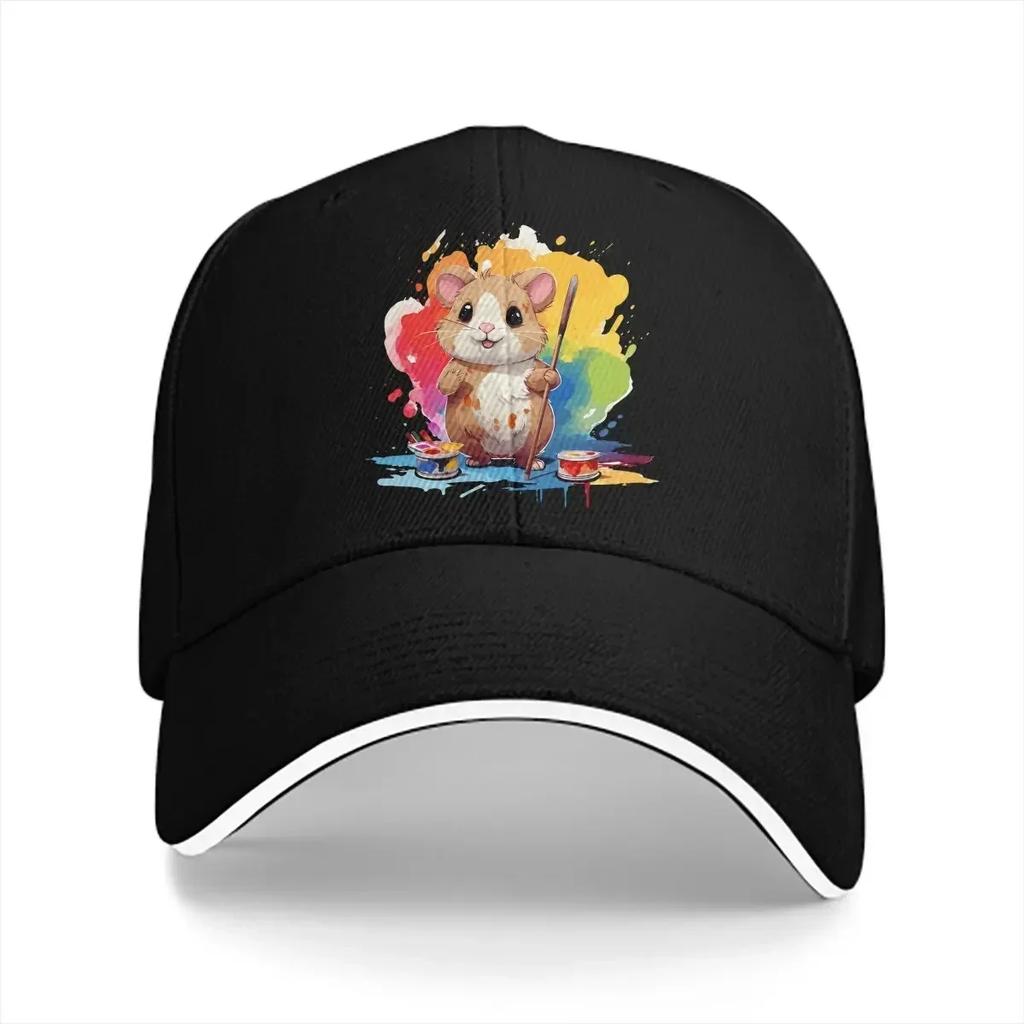 Kawaii Cute Painting Unisex Baseball Caps Peaked Cap Cute Hamster Animal Sun Shade Hats for Men Women