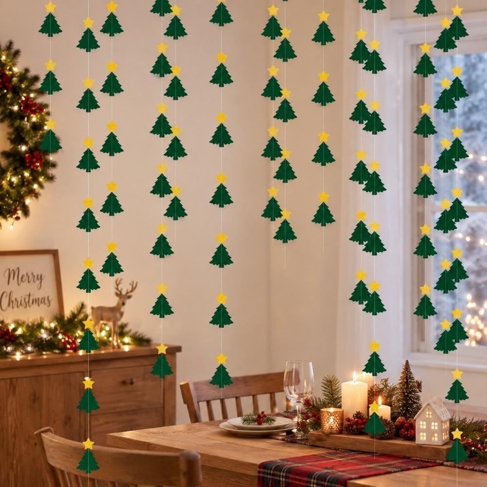 2M Christmas Hanging Streamer Green Hanging Backdrop Decor New Year Party Decoration