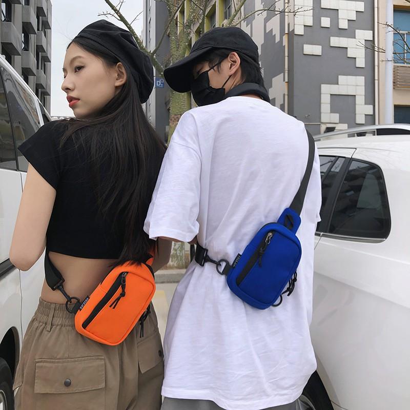 2025 New Chest Bag Pure Color Casual Trendy One-shoulder Cross-shoulder Backpack Men's Women's Mobile Phones Change Keys