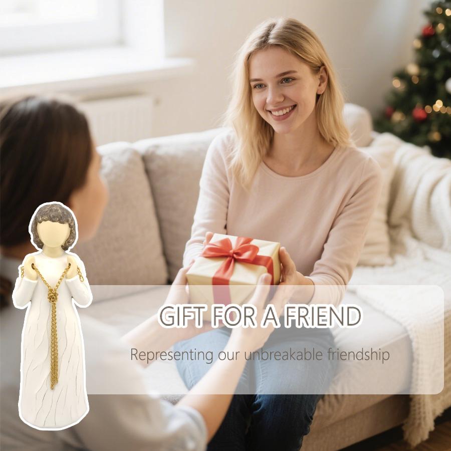 Willow - Girl Friendship Statue Pure Gold Friendship Collection Souvenir Angel Resin Sculpture Home Decoration Desktop Ornaments
