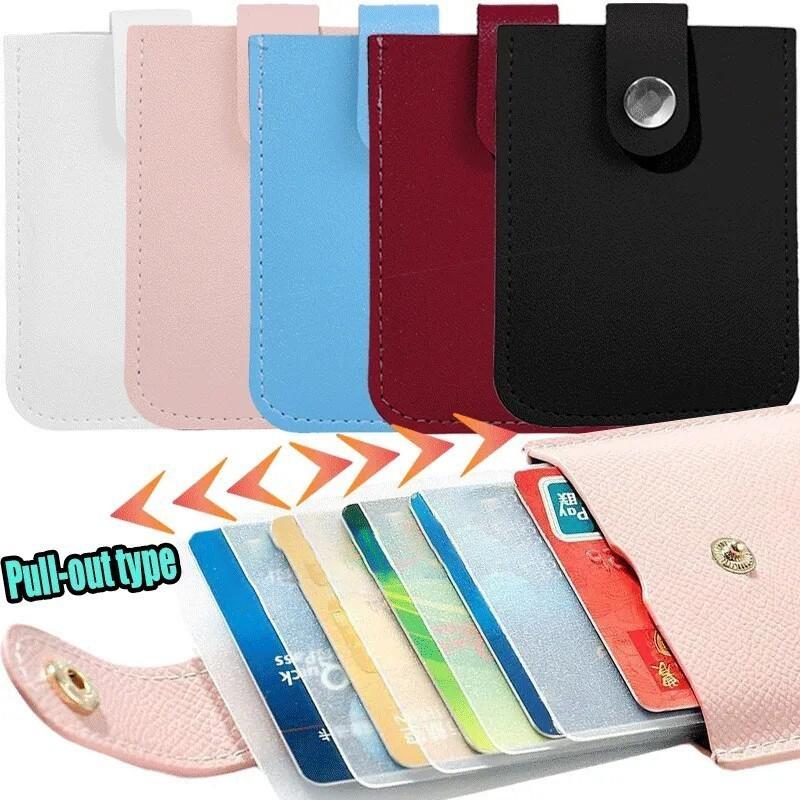 Pu Leather Credit Card Holder Bag 5Pcs Slots Men/Women Wallet Bank Leather Wallets With Money Clip Designer Cardholder