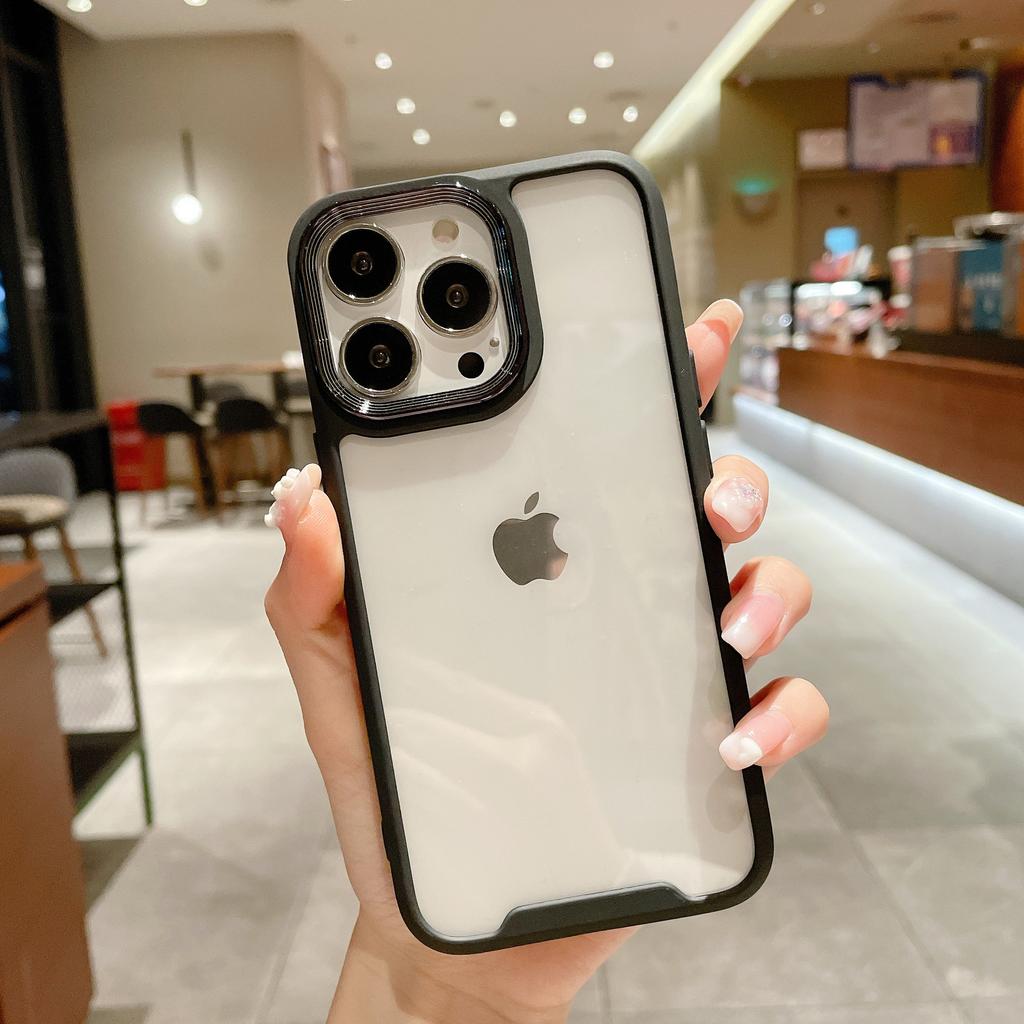Applicable iPhone15PRO Mobile Phone Case Advanced Electroplating Lens 14 Mobile Phone Case Apple 15PROMAX Case 12PRO
