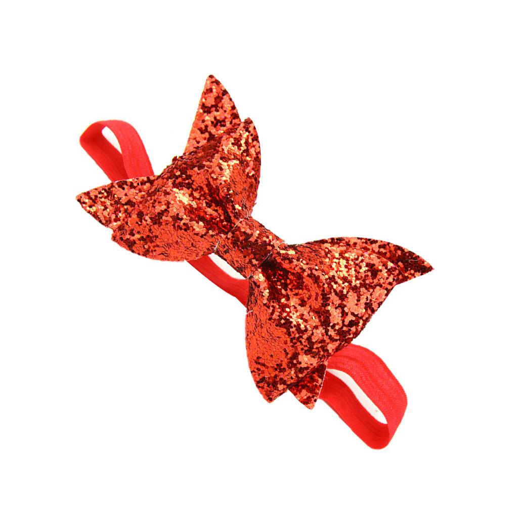 Baby Girls Headbands Bling Sparkly Glitter Sequin Hair Bands Bows Accessories