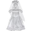 Halloween Ghost Bride Costume With Tulle Fabric For Cosplay And Themed Parties