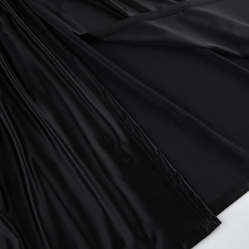 Summer new sexy black neck dress femininity backless split A-word skirt women's clothing