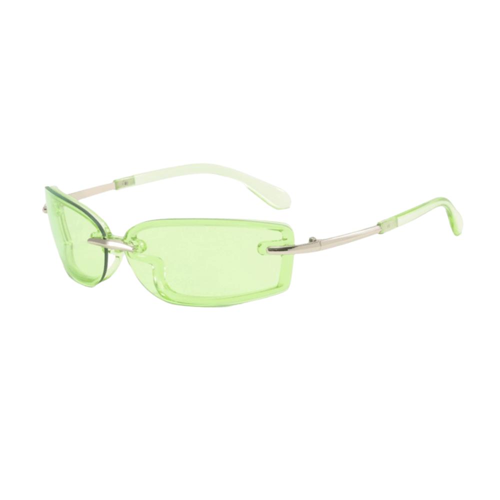 

Cool Metal Candy Color Rimless Sunglasses Y2K PC UV Protection Sun Glasses Frameless Colorful Eyewear Cycling зелёный