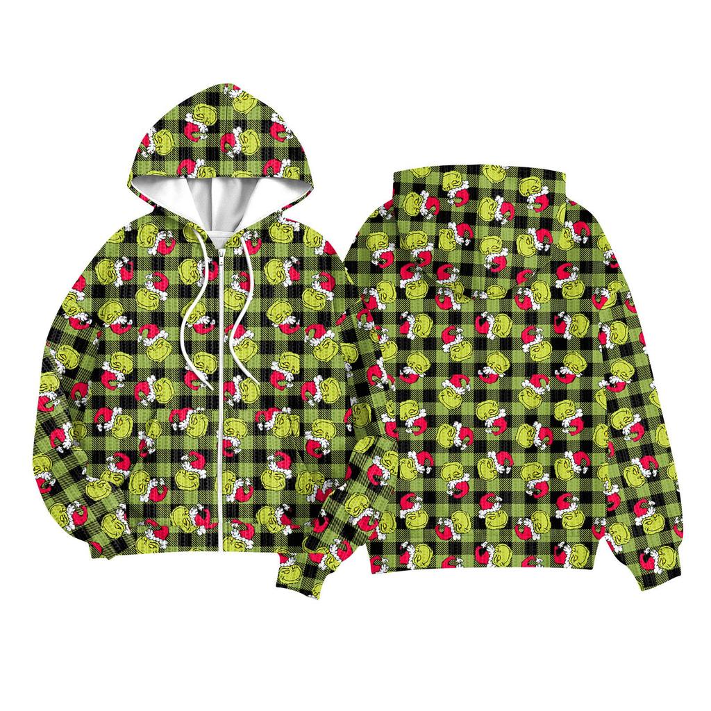 Children Girls And Boys Fashion Jacket Casual Printed Long-sleeved Hooded Cardigan Sweatshirts